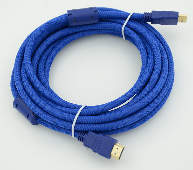Кабель HDMI Ver.1.4 Blue jack HDMI(19pin)/HDMI(19pin) (5м) феррит.кольца Позолоченные контакты