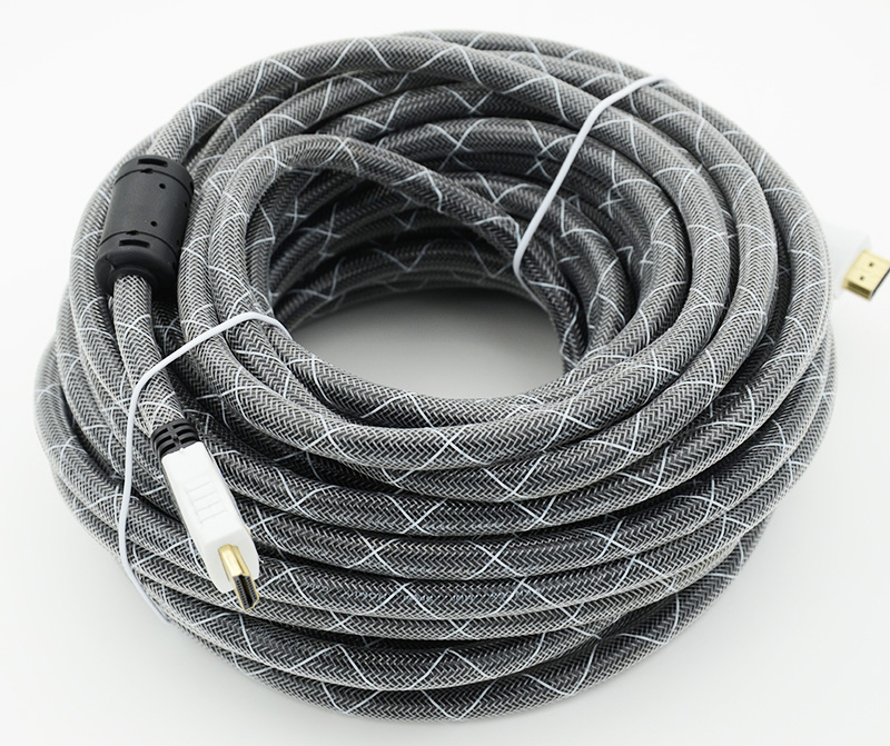 Кабель HDMI Ver.1.4 Black jack HDMI(19pin)/HDMI(19pin) (20м) феррит.кольца Позолоченные контакты