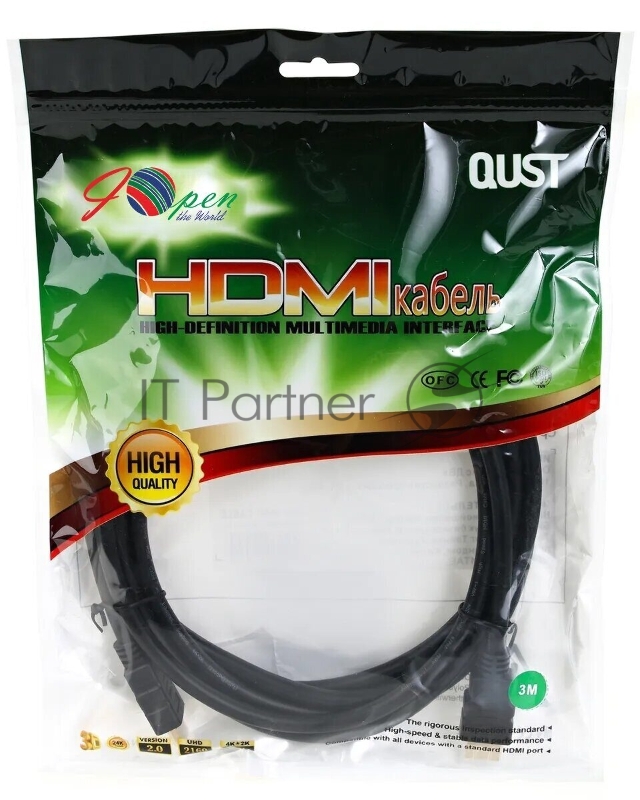Кабель HDMI 19M/M ver 2.0, 3М Aopen ACG711-3M