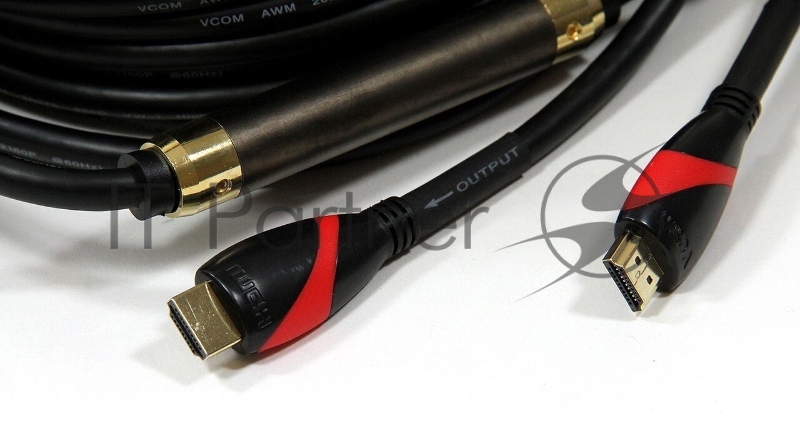 Кабель HDMI 19M/M ver. 2.0, 2 фильтра, с усилителем , 20m VCOM CG525D-R-20.0
