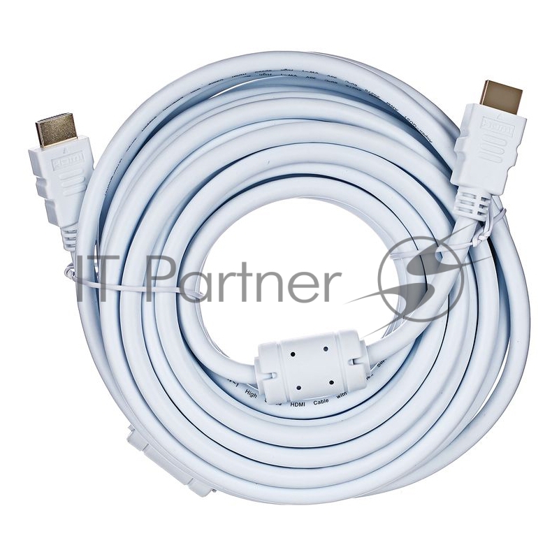 Кабель HDMI 19M/M ver 2.0, 10М, 2 фильтра, белый Aopen ACG711DW-10M