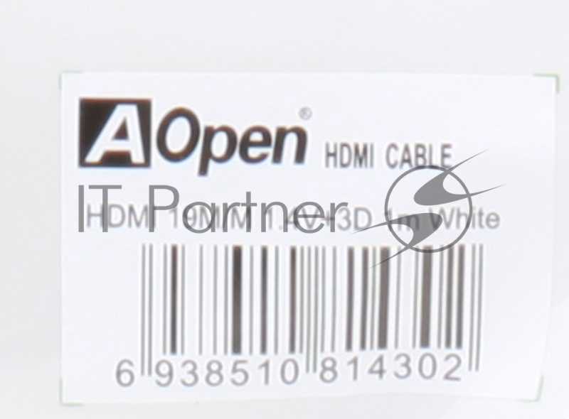 Кабель HDMI 19M/M 1.4V+3D/Ethernet AOpen/Qust (ACG511W-1M) 1m, белый