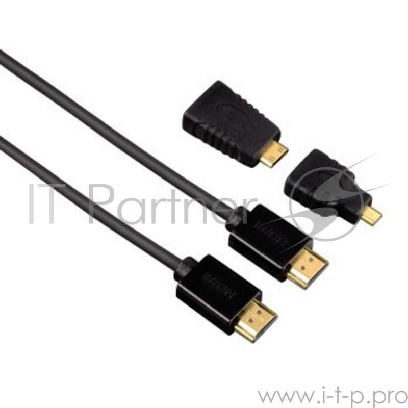 Кабель Hama H-54561 HDMI HS with Eth. (1.4)(m-m) два переходника HDMI D(micro)/C (mini) 1.5 м черн