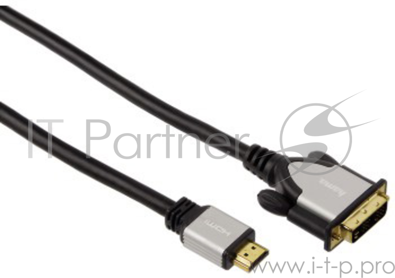 Кабель Hama H-54533 HDMI - DVI/D (m-m) позолоченные штекеры 1.8 м ферритовый фильтр 5зв черный