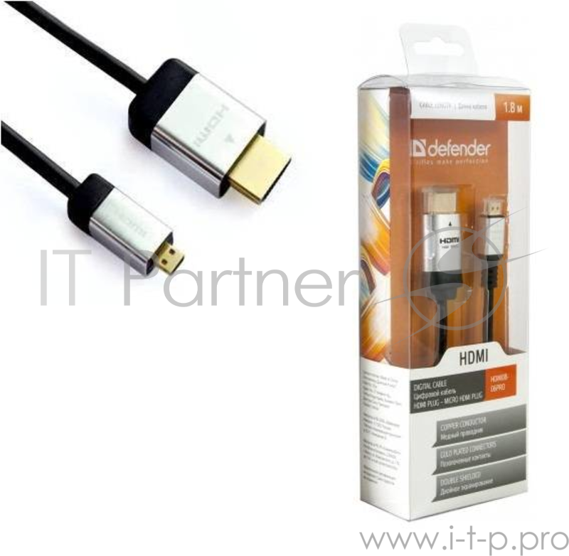 Кабель Defender HDMI(M) - Micro HDMI(M), блистер, 1 метр, (PROFESSIONAL SERIES 1.4)