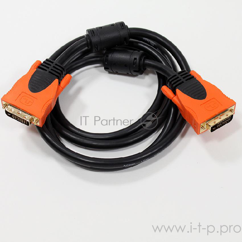 Кабель Aopen/Qust DVI-DVI Dual Link (25M-25M), 1.8m, 2 фильтра (ACG446D-1.8M)