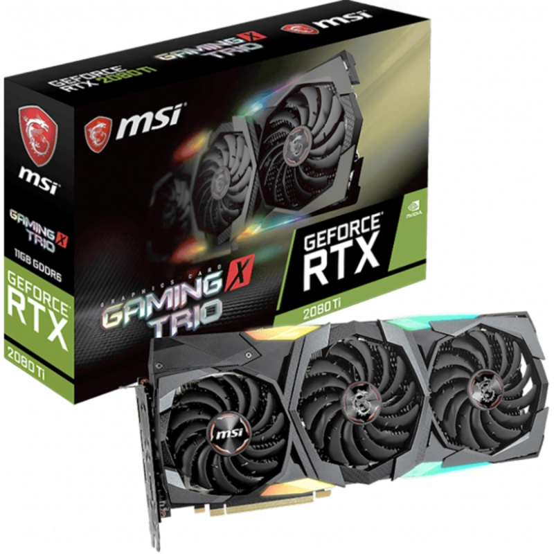 Видеокарта MSI RTX 2080 Ti GAMING X TRIO RTX2080Ti 11264Mb 352b GDDR6 1680/11016/HDMIx1/DPx RTL
