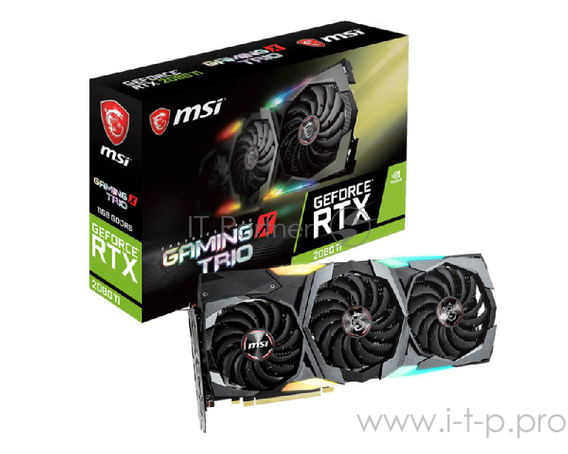 Видеокарта MSI RTX 2080 Ti GAMING X TRIO RTX2080Ti 11264Mb 352b GDDR6 1680/11016/HDMIx1/DPx RTL