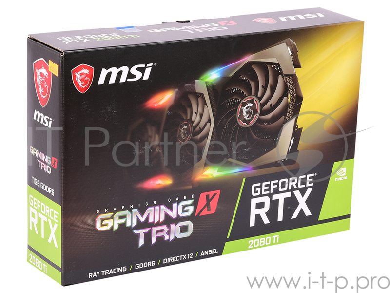 Видеокарта MSI RTX 2080 Ti GAMING X TRIO RTX2080Ti 11264Mb 352b GDDR6 1680/11016/HDMIx1/DPx RTL