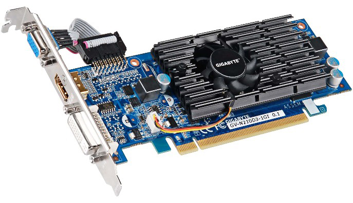Видеокарта Gigabyte GF210 1Gb GDDR3 64bit DVI-I, HDMI, VGA (GV-N210D3-1GI V6.0) RTL