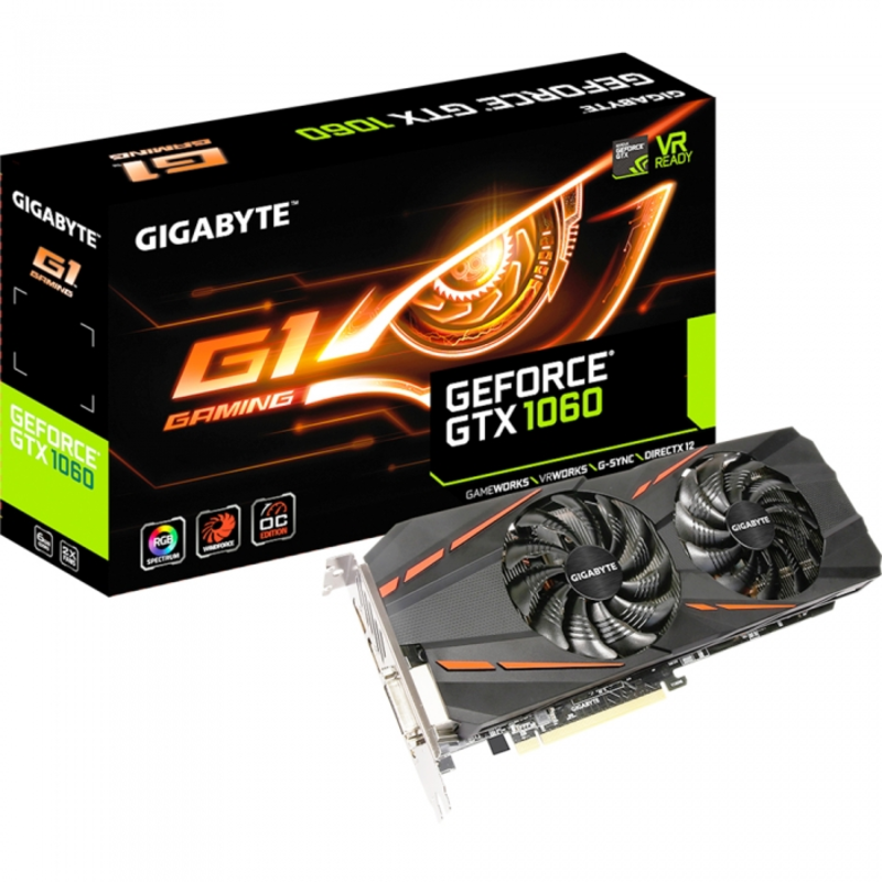 Видеокарта 6Gb PCI-E GIGABYTE GeForce GTX 1060 G1 Gaming D5X 6G GV-N1060G1 GAMING-6GD 3.0 GTX1060