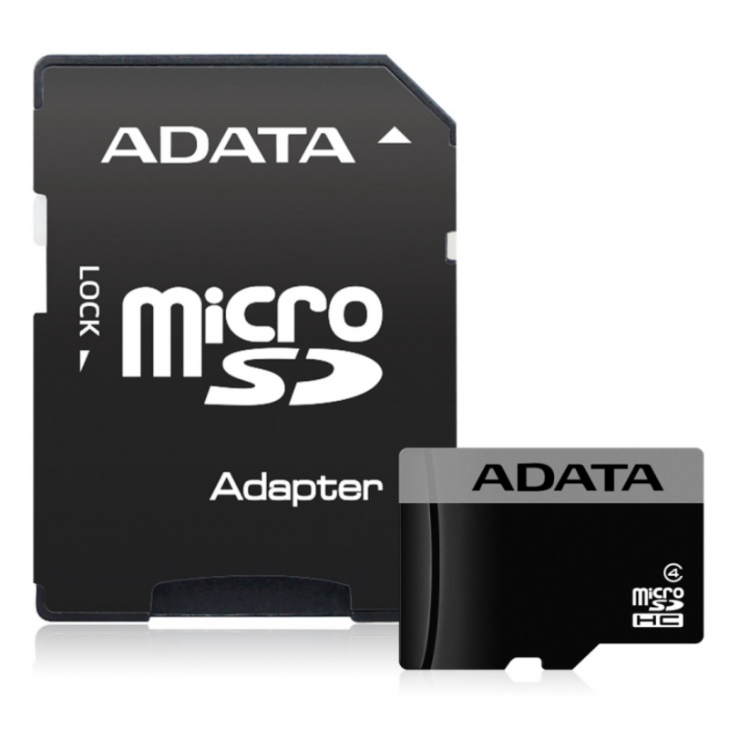 Карта памяти 32GB MicroSDHC Class 4 ADATA + адаптер SD