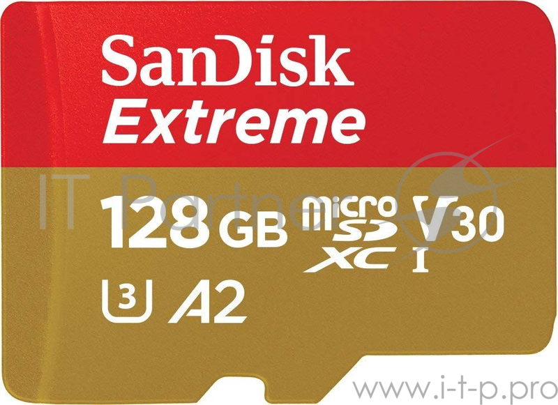 Карта памяти МicroSDXC 128Gb Class10 Sandisk SDSQXA1-128G-GN6MA Extreme + adapter