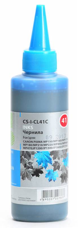Чернила Cactus CS-I-CL41С голубой 100мл для Canon Pixma MP150/MP160/MP170/MP180/MP210/