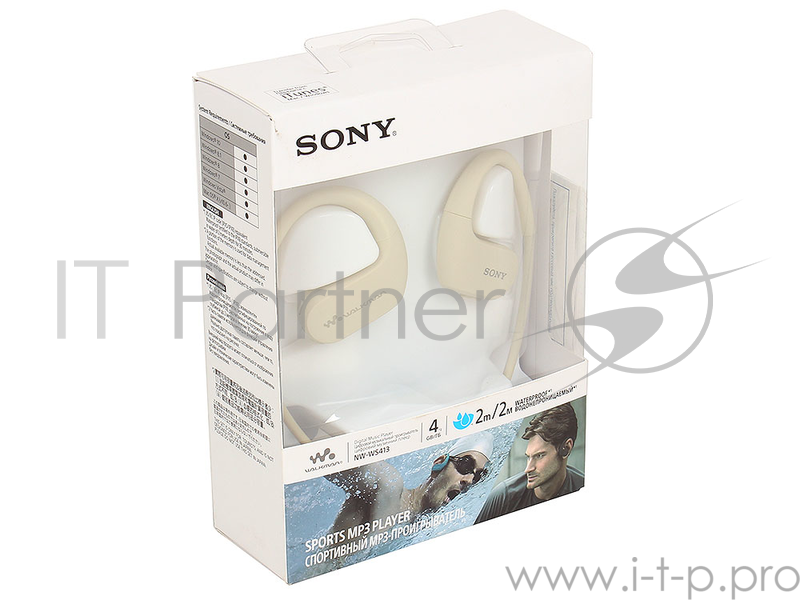 Плеер Flash Sony NW-WS413 4Gb кремовый