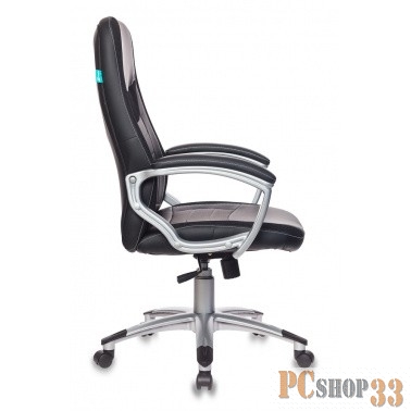 Офисное кресло или стул Бюрократ T-9910/Black (Кресло руководителя черный искусственная кожа (пластик серебристый) (1106461)