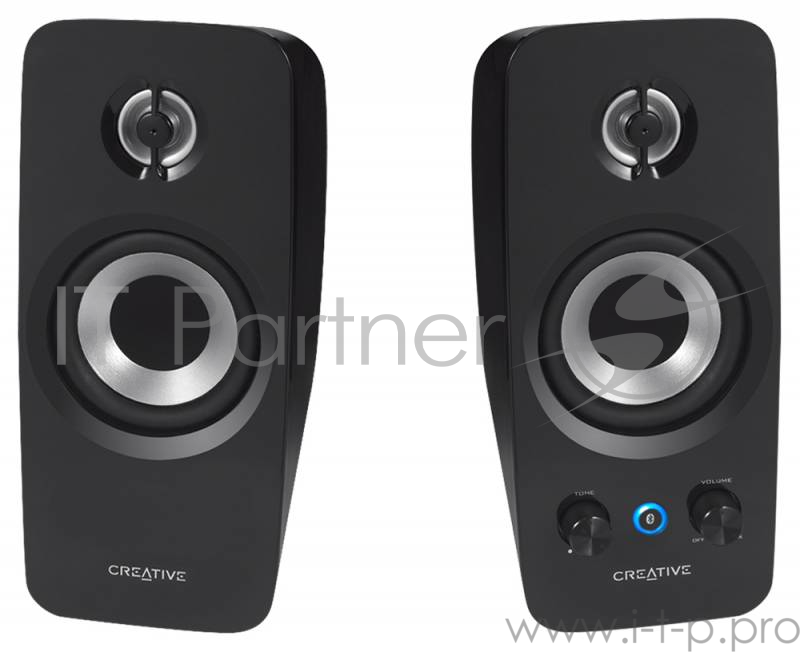 Колонки Creative T15 2.0 черный 18Вт беспроводные BT