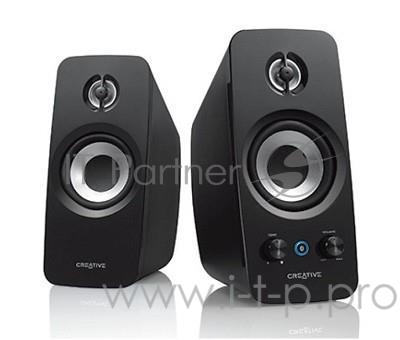 Колонки Creative T15 2.0 черный 18Вт беспроводные BT