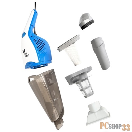 Пылесос Пылесос вертикальный Kitfort, Мощность: 600 Вт.Двойная фильтрация.HEPA-фильтр.синий