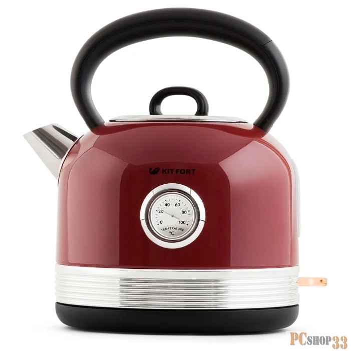 Чайник Чайник Kitfort Мощность: 1800-2150 Вт.Ёмкость: 1,7 л.Длина шнура: 0,68 м.Красный