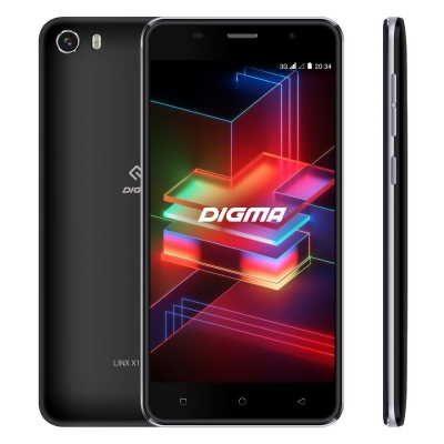 Мобильный телефон Смартфон Digma Linx X1 Pro 3G 16Gb 2Gb черный 3G 2Sim 5