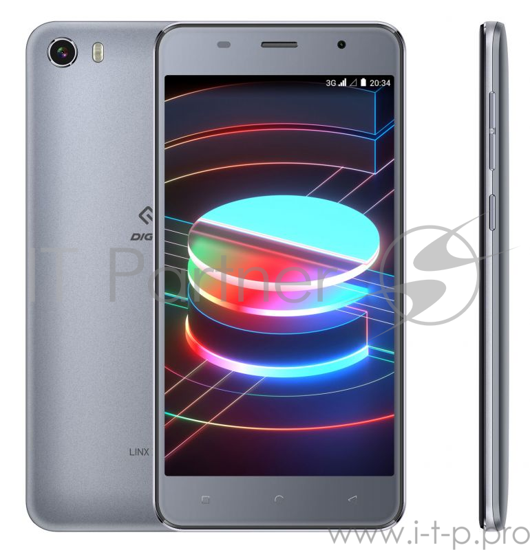 Мобильный телефон Смартфон Digma Linx X1 3G 16Gb 1Gb темно-серый 3G 2Sim 5
