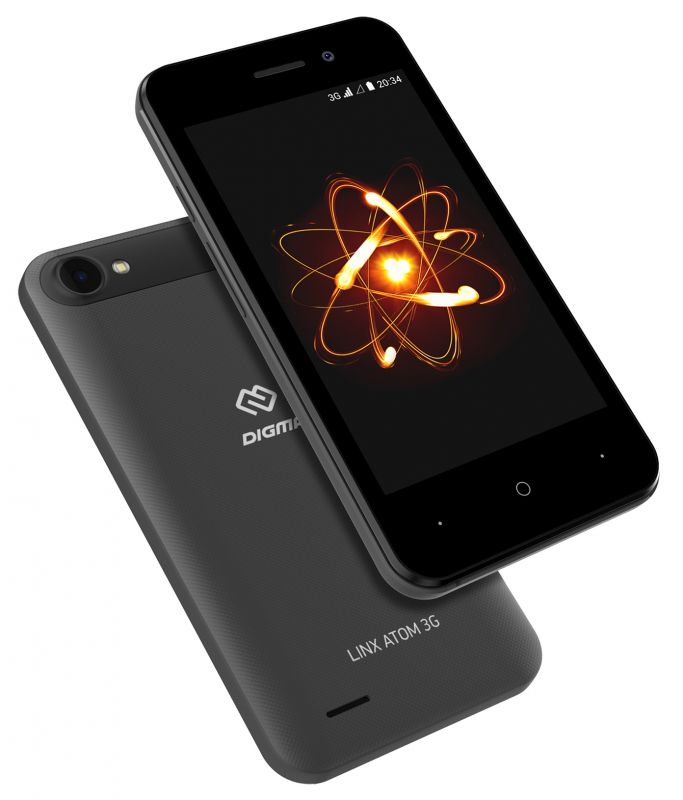 Мобильный телефон Смартфон Digma Linx Atom 3G 4Gb 512Mb темно-серый 3G 2Sim 4