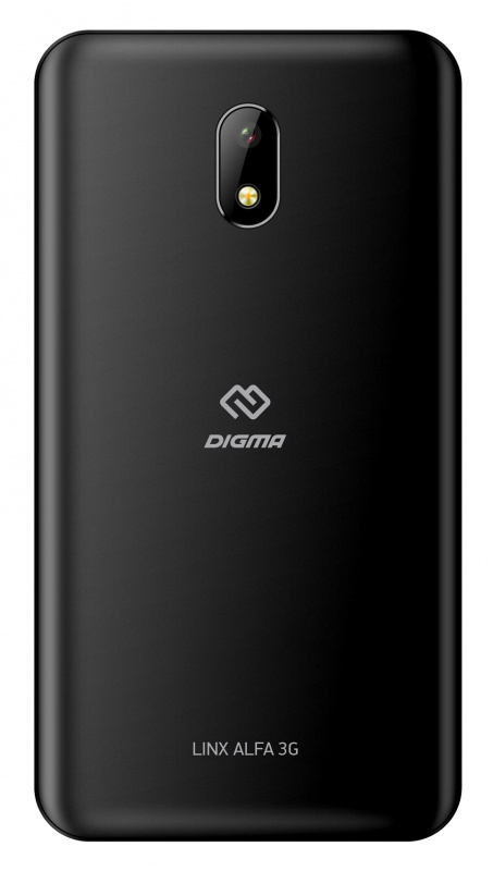 Мобильный телефон Смартфон Digma Linx Alfa 3G 4Gb 512Mb черный 3G 2Sim 4