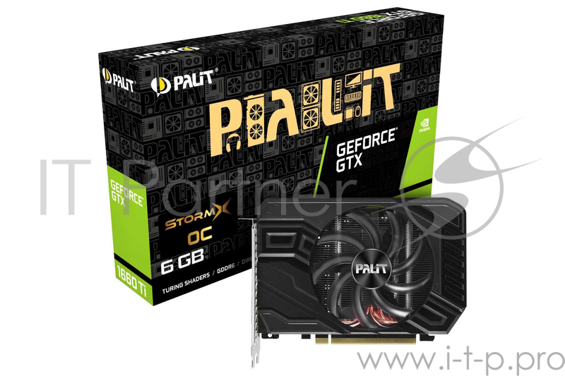Видеокарта Palit GeForce GTX 1660 Ti StormX OC 6ГБ (GeForce GTX 1660 Ti, DDR6, DVI, HDMI, DP) (PCI-E)