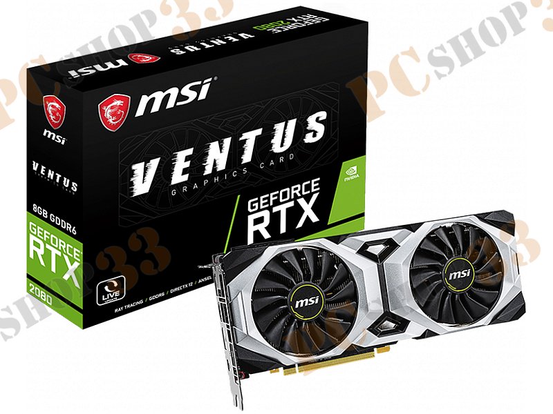 Видеокарта MSI GeForce RTX 2080 VENTUS 8G 8ГБ (GeForce RTX 2080, DDR6, HDMI, 3xDP, USB-C) (PCI-E)