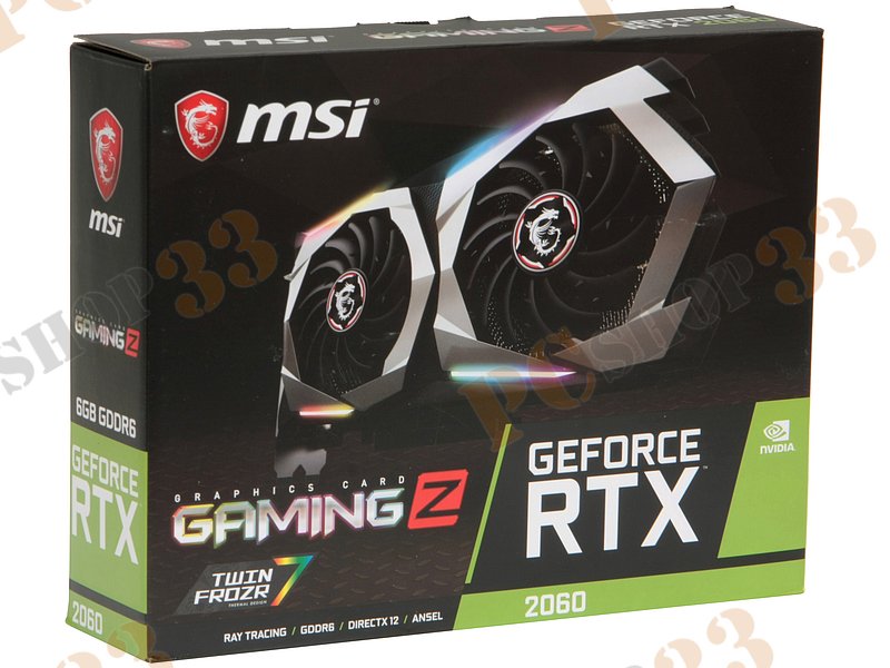 Видеокарта MSI GeForce RTX 2060 GAMING Z 6G 6ГБ (GeForce RTX 2060, DDR6, HDMI, 3xDP) (PCI-E)