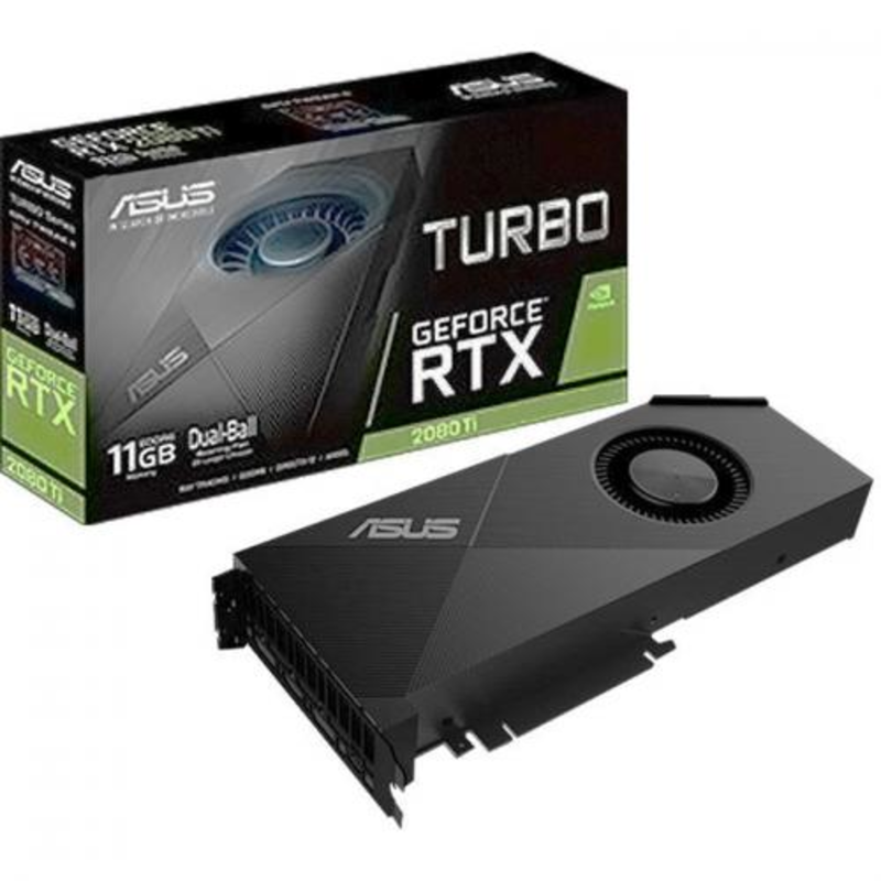 Видеокарта ASUS GeForce RTX 2080 Ti 11ГБ TURBO-RTX2080TI-11G (GeForce RTX 2080 Ti, DDR6, HDMI, 2xDP, USB-C) (PCI-E)