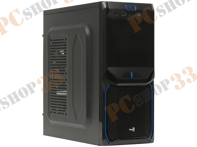 Корпус Miditower Aerocool V3X Advance Evil Blue Edition, ATX, черно-синий (без БП)