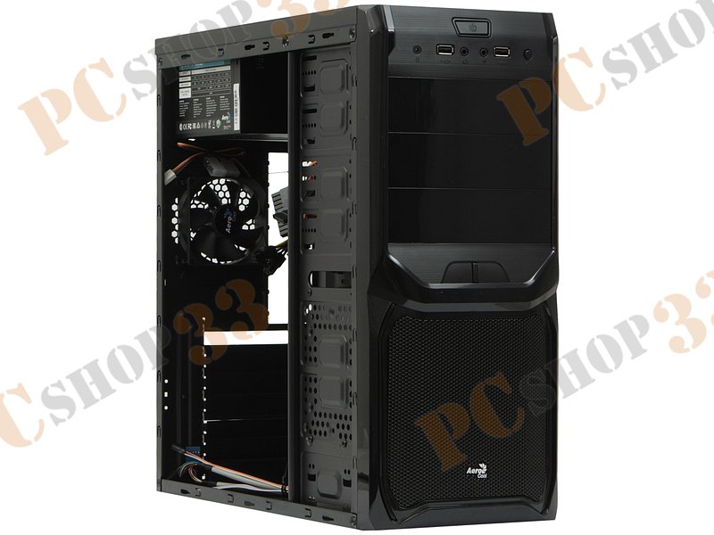 Корпус Miditower Aerocool V3X Black Edition, ATX, черный (700Вт)