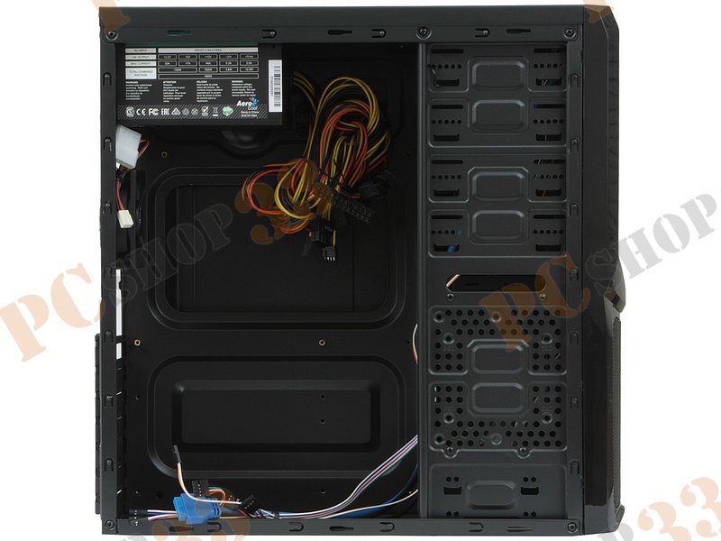 Корпус Miditower Aerocool V3X Advance Devil Red Edition, ATX, черно-красный (600Вт)