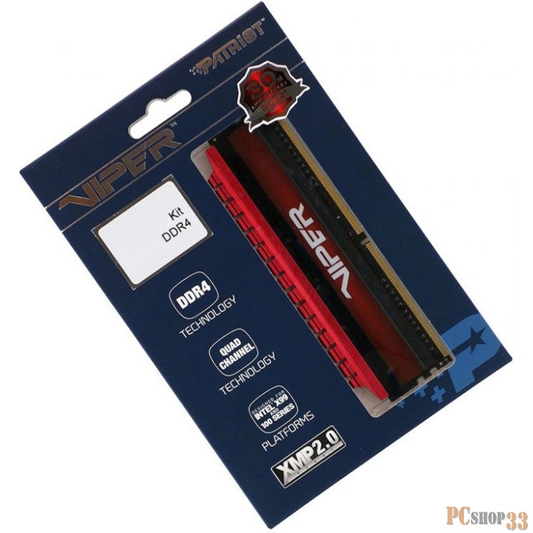 Модуль памяти 2x16ГБ DDR4 SDRAM Patriot Viper PV432G300C6K (PC24000, 3000МГц, CL16)