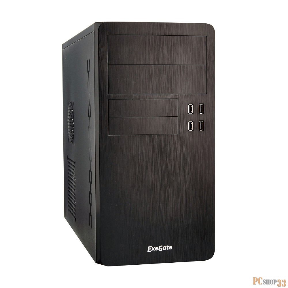 Корпуса Exegate EX277191RUS Корпус Minitower SP-415U Black, mATX UN500, 120mm 4*USB+2*USB3.0, HD Audio, петля