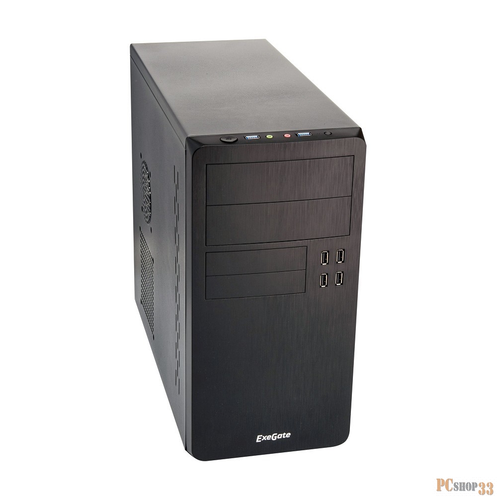 Корпуса Exegate EX277191RUS Корпус Minitower SP-415U Black, mATX UN500, 120mm 4*USB+2*USB3.0, HD Audio, петля