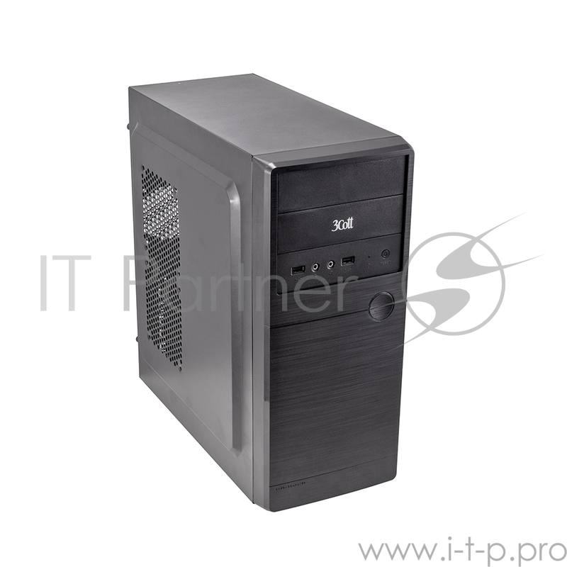 Корпус 3Cott 3C-MATX-R838, Black, mATX, блок питания 500 Вт, выходы USB 3.0x1 + USB 2.0x1, HD Audio, материал шасси класса A, SPCC толщиной 0.5mm