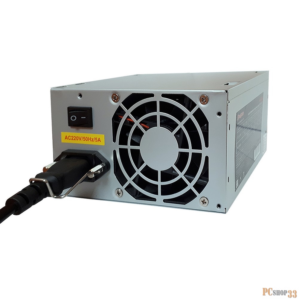 Блоки питания Exegate EX219182RUS-S Блок питания AB350, ATX, SC, 8cm fan, 24p+4p, 3*SATA, 2*IDE, FDD + кабель 220V с защитой от выдергивания