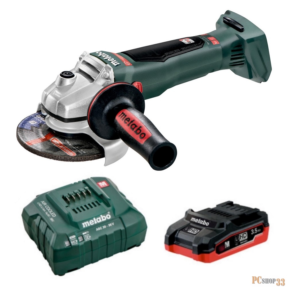 Шлифовальная машина Metabo WB 18 LTX BL 125 Quick 1х3,5 Ач LiHD + ЗУ ASC 30-36 T0336