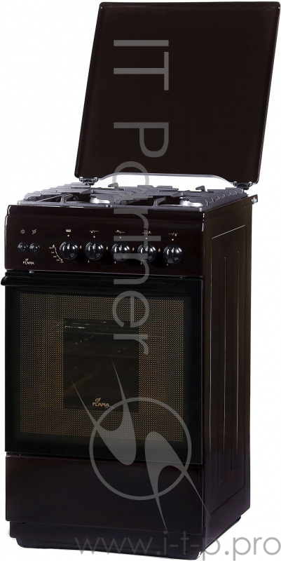 Плита Газовая Flama FG 24227 B коричневый (металлическая крышка) реш.чугун