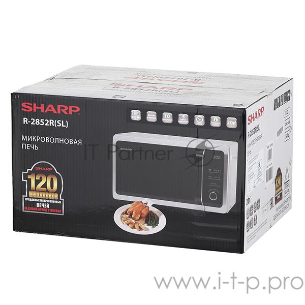 Микроволновая Печь Sharp R-2852RSL 20л. 800Вт серебристый/черный