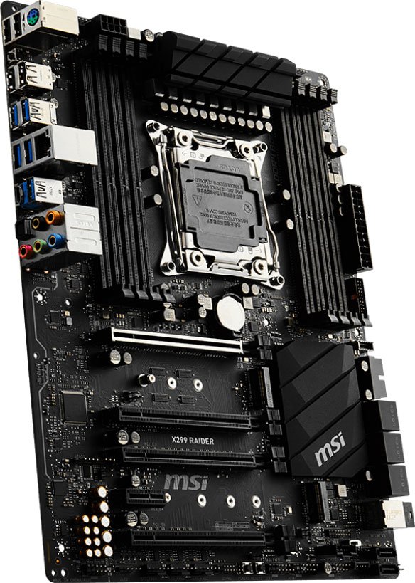 Материнская плата MSI X299 RAIDER Socket 2066, Intel X299, 8xDDR-4, 7.1CH, 1000 Мбит/с, USB3.1, USB 3.1 Type-C, ATX, Retail