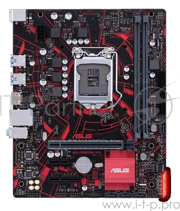 Материнская плата ASUS EX-B360M-V3, LGA1151, B360, 2*DDR4, HDMI, SATA3, Audio, Gb LAN, USB 3.1*6, USB 2.0*6, mATX , 90