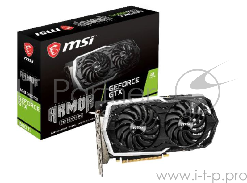 Видеокарта 6Gb PCI-E MSI GeForce GTX 1660 Ti ARMOR 6G OC GTX1660Ti, Retail