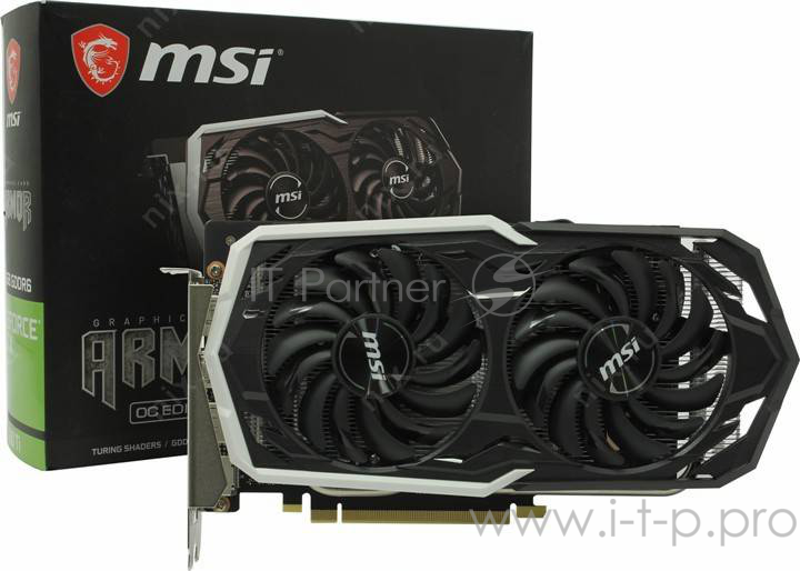 Видеокарта 6Gb PCI-E MSI GeForce GTX 1660 Ti ARMOR 6G OC GTX1660Ti, Retail