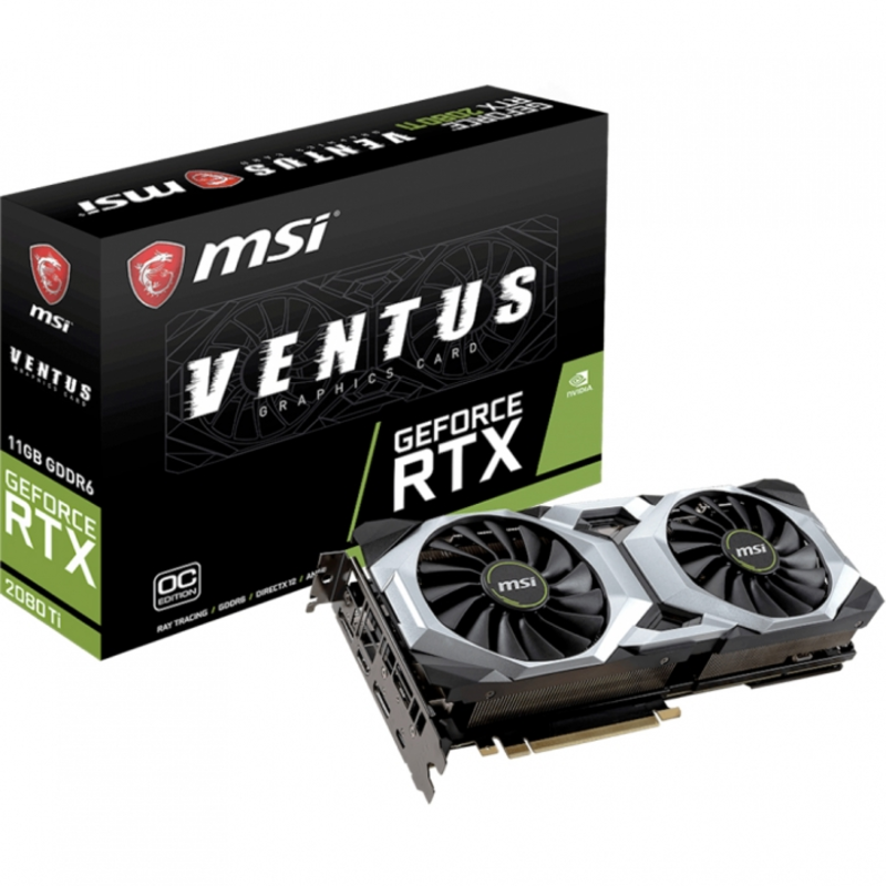 Видеокарта 11Gb PCI-E MSI GeForce RTX 2080 Ti VENTUS 11G RTX2080Ti, GDDR6, 352bit, HDCP, HDMI, 3x