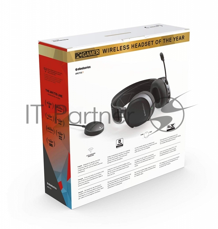Наушники с микрофоном Steelseries Arctis 7 2019 Edition черный мониторы Radio оголовье (61505)