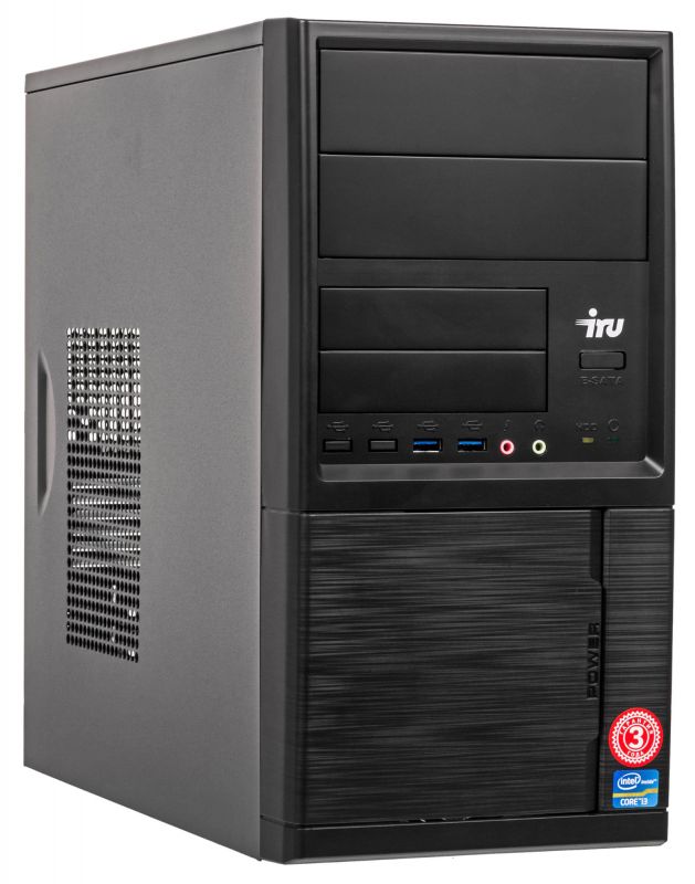 ПК IRU Office 315 MT i5 7400 (3)/4Gb/SSD240Gb/HDG630/Windows 10 Professional 64/GbitEth/400W/черный